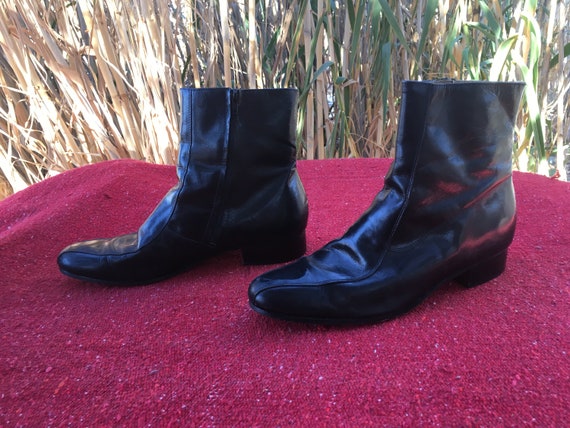 Sale Vintage 70s Mod Leather Men Size 12 Ankle Dr… - image 4