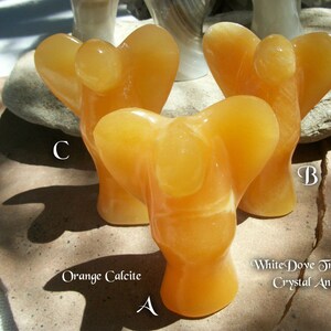 SALE CRYSTAL ANGEL Statue, Angel Sculpture, Orange Calcite Angel, Stone Angel, Aragonite Angel Guardian Angel Reiki Energy Altar Feng Shui image 2