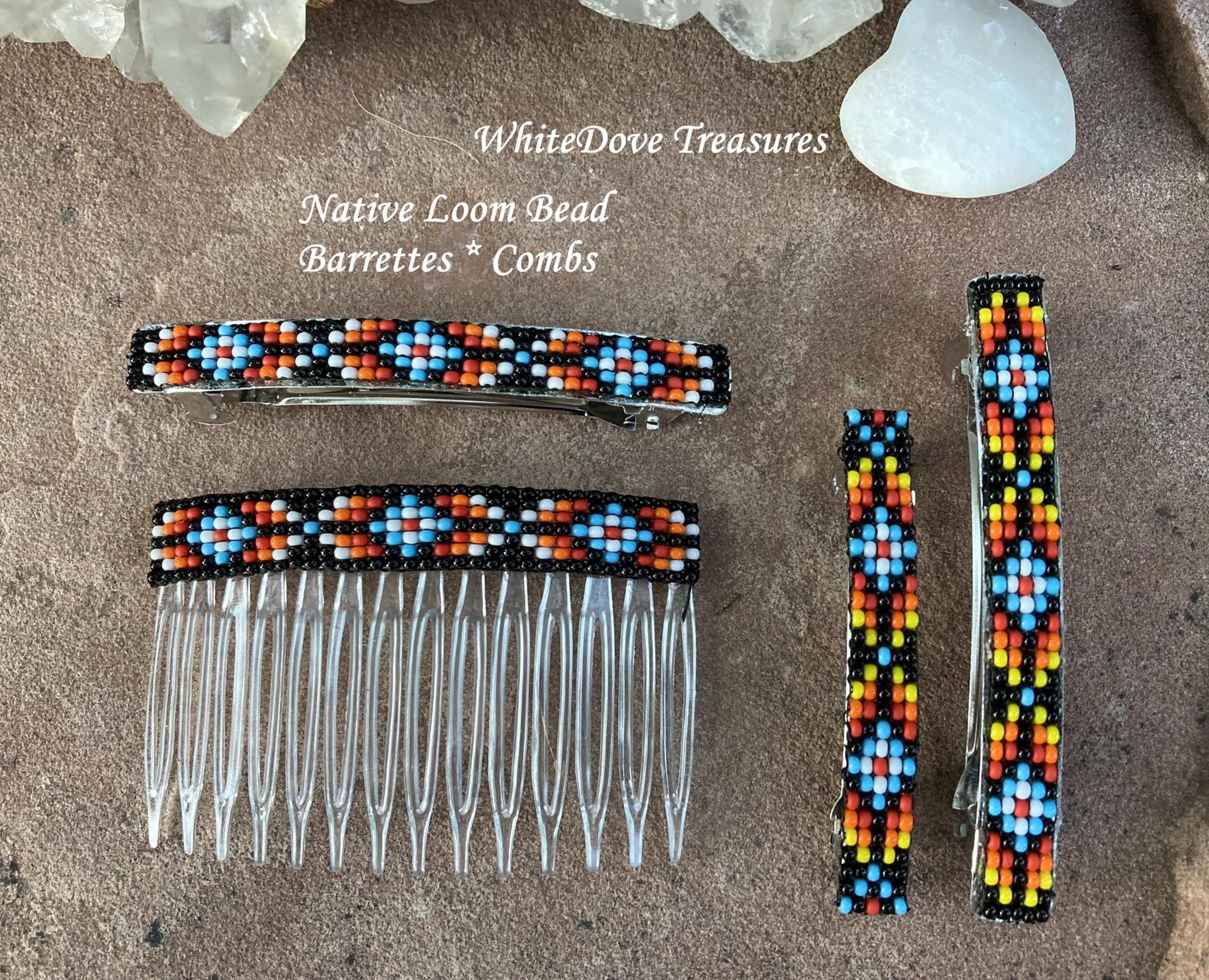 Native American Beaded Hair Comb Set - Multicolor Native Beaded Hair Comb - Etsy main image 4