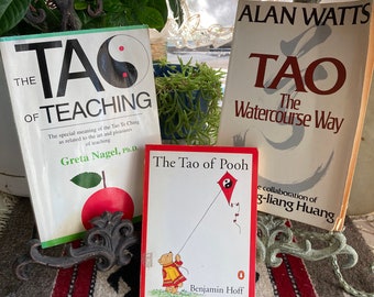 SALE Vintage Tao Books Alan Watts Tao The Watercourse Way, Tao of Pooh, Tao of Teaching, Zen Buddhism Gift Chinese Philosophy Tao Te Ching