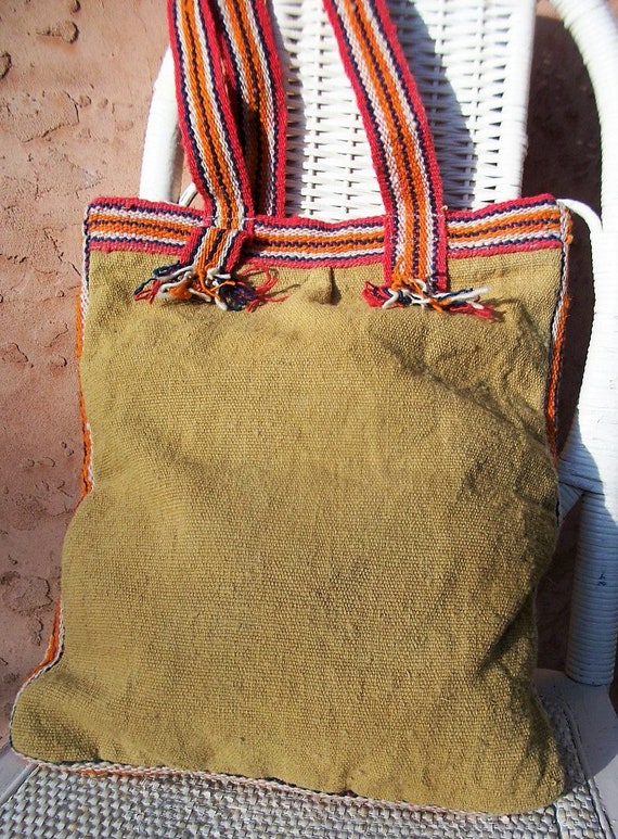 SALE Peruvian Woven Wool Market Tote Bag Designer… - image 7