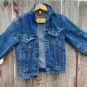 1980s Levis Denim Jean Jacket 36 Unisex Boho Button Up Texture Camp Shirt L Blue Stripe 4X Plus Size Tunic Blouse Long Sleeve Summer Cover image 9