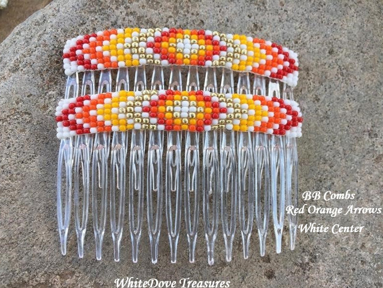 Native Beaded Hair Barrettes Indian Design Beaded Hair Comb Etsy