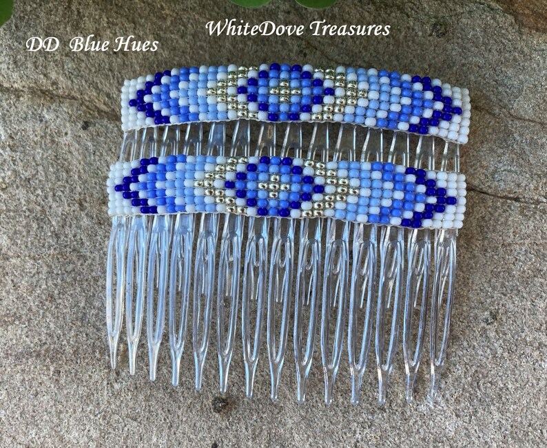 Native Beaded Hair Barrettes Indian Design Beaded Hair Comb Etsy