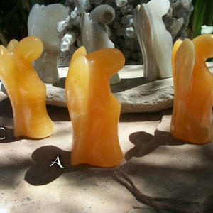 SALE CRYSTAL ANGEL Statue, Angel Sculpture, Orange Calcite Angel, Stone Angel, Aragonite Angel Guardian Angel Reiki Energy Altar Feng Shui image 5