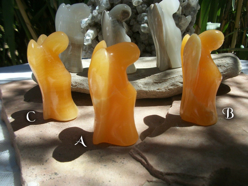 SALE CRYSTAL ANGEL Statue, Angel Sculpture, Orange Calcite Angel, Stone Angel, Aragonite Angel Guardian Angel Reiki Energy Altar Feng Shui image 5