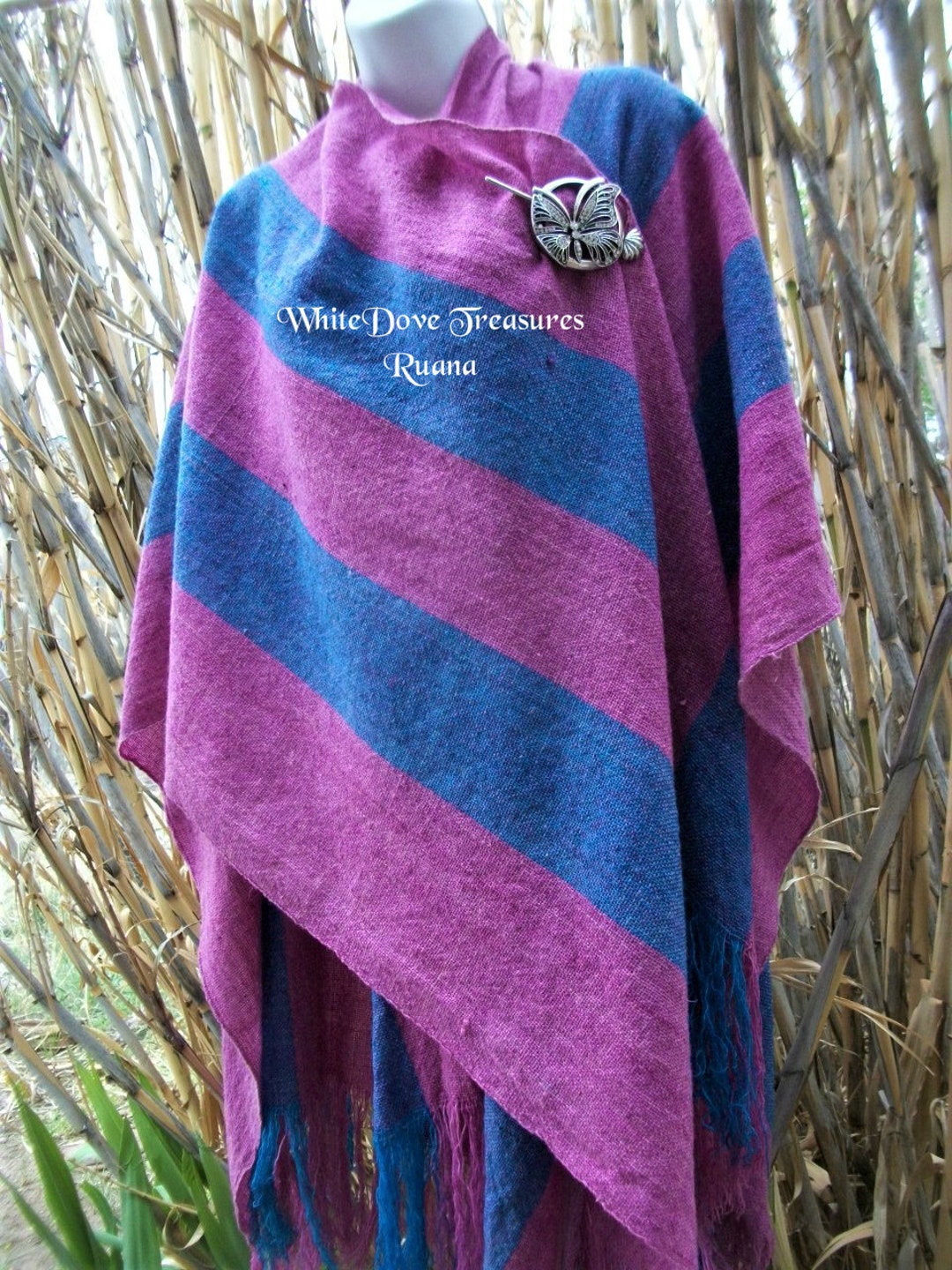 SALE Vintage Ruana Shawl, Renaissance Unisex Cloak, Boho Beach Cover ...