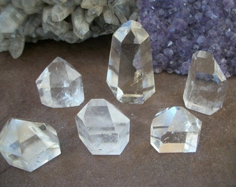 ARKANSAS Quartz Crystal 3"x2" ~ Clear Quartz Tower Points ~ Polished & Beveled