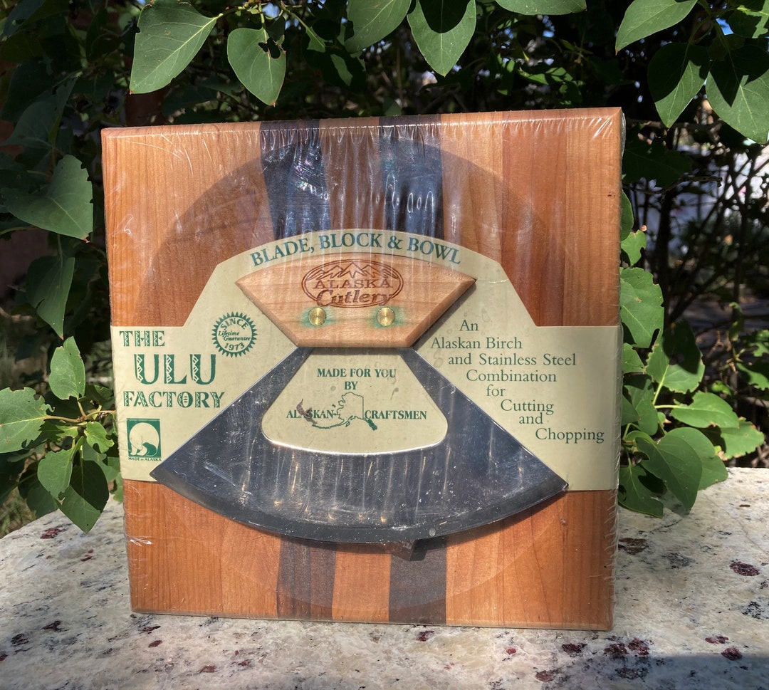 Vintage Ulu Knife Set Alaska Ulu Factory Blade Cutting Board Etsy