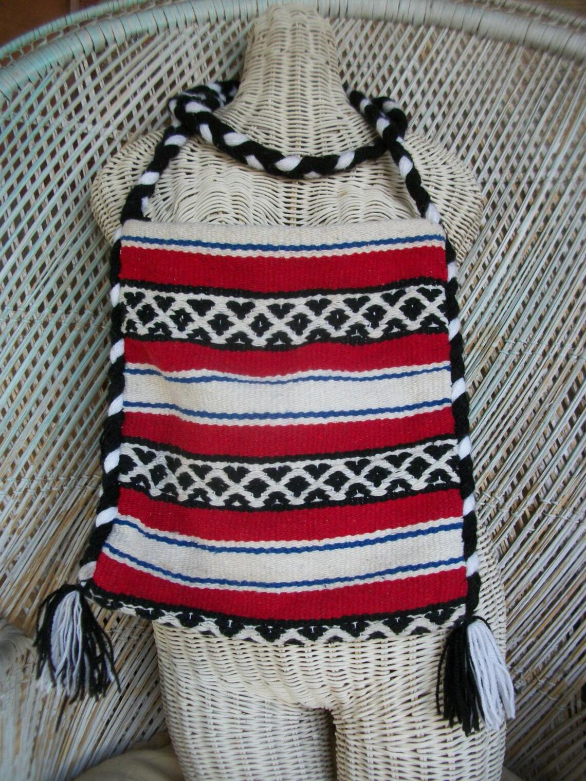 SALE Vintage Mexico Blanket Crossbody Bag Baja Beach Tote Etsy