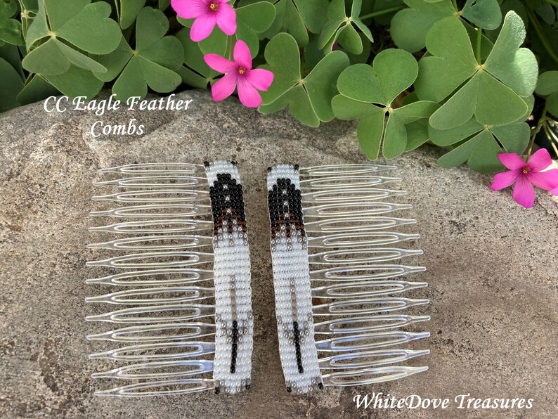Native Beaded Hair Barrettes Indian Design Beaded Hair Comb Etsy