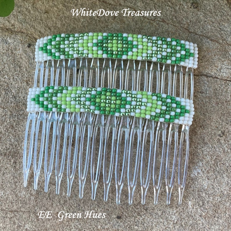 Native Beaded Hair Barrettes Indian Design Beaded Hair Comb Etsy