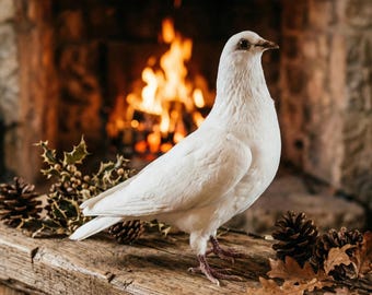 Real White Dove Taxidermy | White Pigeon Mount | Ethical Bird Specimen | Magician Prop | Wedding Venue Decor | Peace Symbol Art