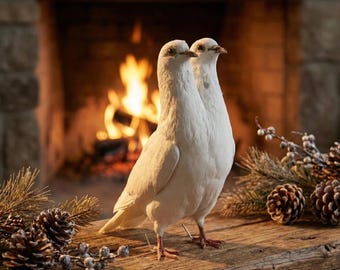 Taxidermia de paloma blanca de dos cabezas / Paloma bicéfala real / Arte de taxidermia rebelde / Decoración gótica macabra / Ave taxidermia única