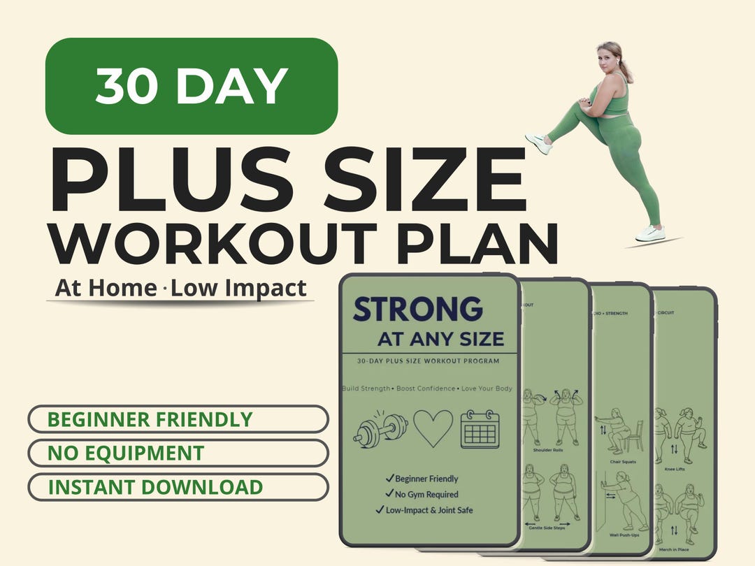 Plus Sizes Exercise Weekly Routine 30 Day Plus Size Workout Plan for Beginners | at Home Weight Loss ...