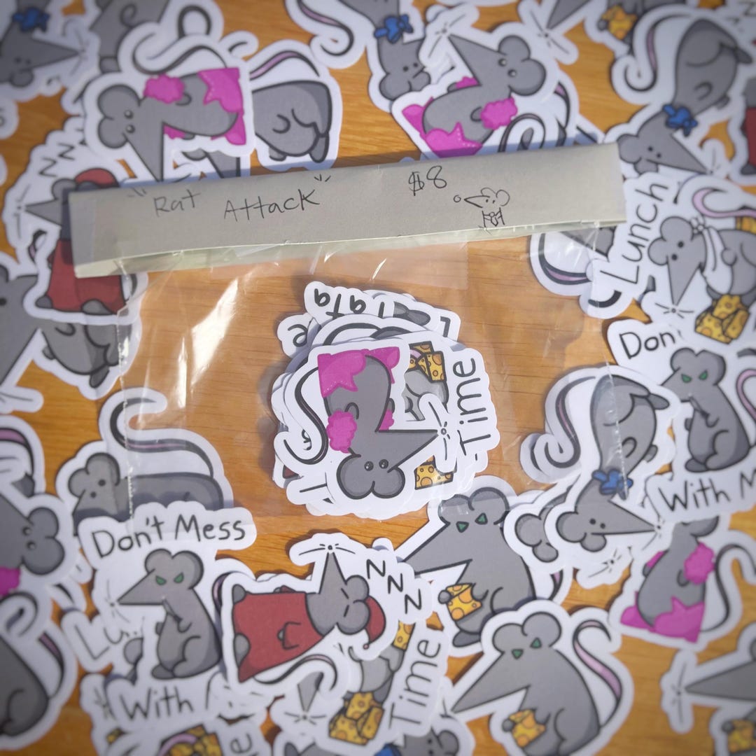 Rat Attack! | Singluar or Sticker Pack (10 Stickers) - Etsy