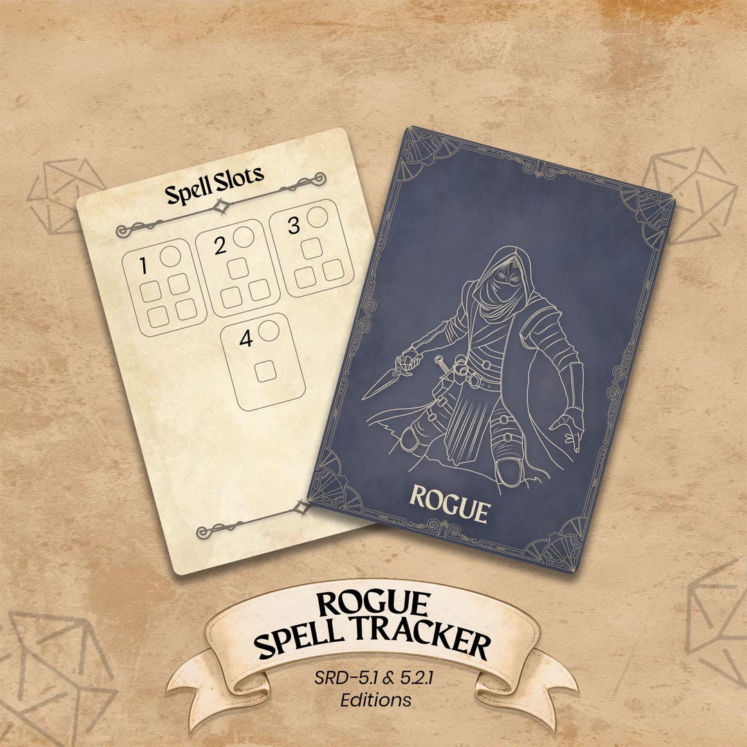 Rogue Spell Tracker for Dungeons & Dragons 5th Edition - (printable PDF ...