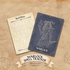 Warlock Spell Tracker voor Dungeons & Dragons 5e editie - (afdrukbare pdf) - DnD 5E-bordspelaccessoire voor spelers en DM's