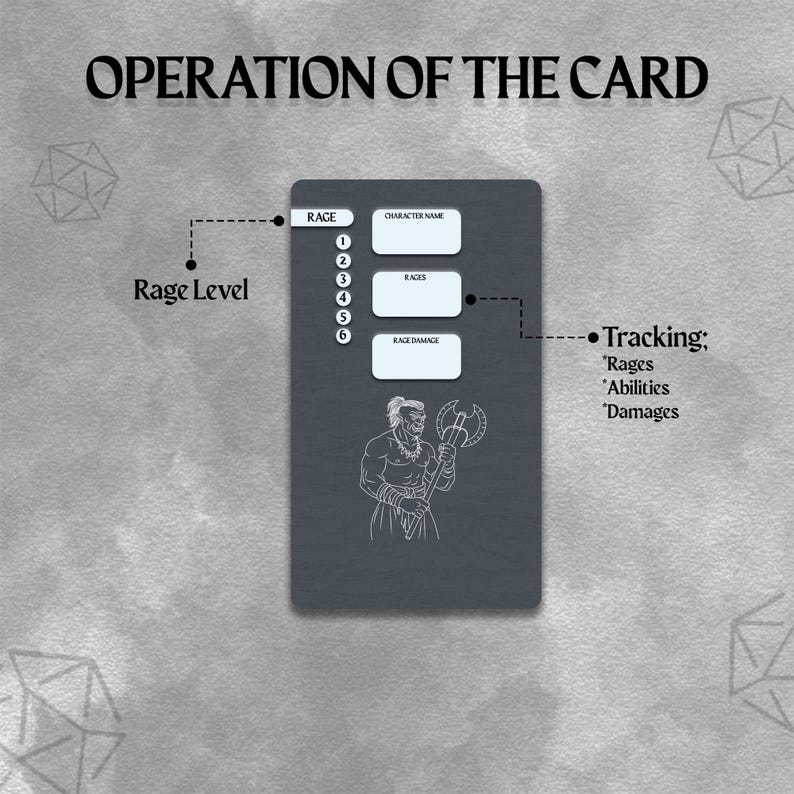 Barbarian Illustrated Rage Tracker for Dungeons & Dragons 5th Edition ...
