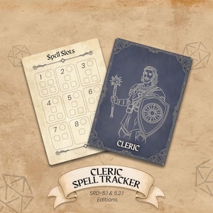 Cleric Spell Tracker voor Dungeons & Dragons 5e editie - (afdrukbare pdf) - DnD 5E-bordspelaccessoire voor spelers en DM's