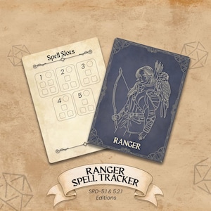 Ranger Spell Tracker voor Dungeons & Dragons 5e editie - (afdrukbare pdf) - DnD 5E-bordspelaccessoire voor spelers en DM's