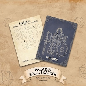 Paladin Spell Tracker voor Dungeons & Dragons 5e editie - (afdrukbare pdf) - DnD 5E-bordspelaccessoire voor spelers en DM's