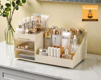 Clear Cosmetic Organizer with Drawers, Vanity Makeup Storage Box