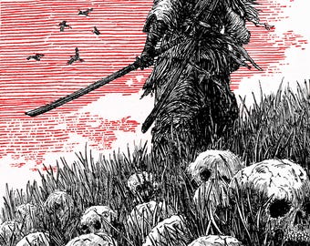 Nosebleed, Signed Art Print, 5x7 or 8x10, Original Hand Drawn Pen and Ink