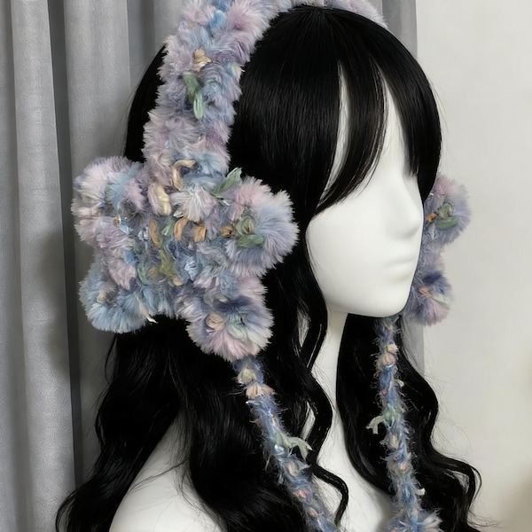 Handmade Earthy Star Fairycore Earmuffs Plush Woodland Festival Rave Accessory