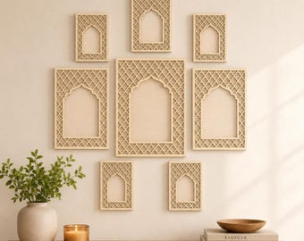 DIY Wooden Jharokha Craft Kit, Indian Arch Wall Decor, Laser Cut Wood Blank