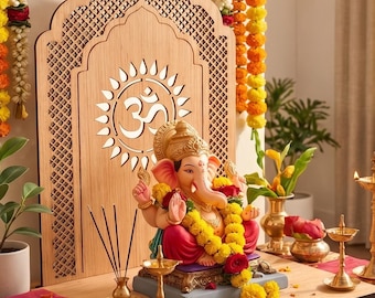 Wooden Singhasan for God Idol, Ganesh Chaturthi Makhar,  Pooja Chowki