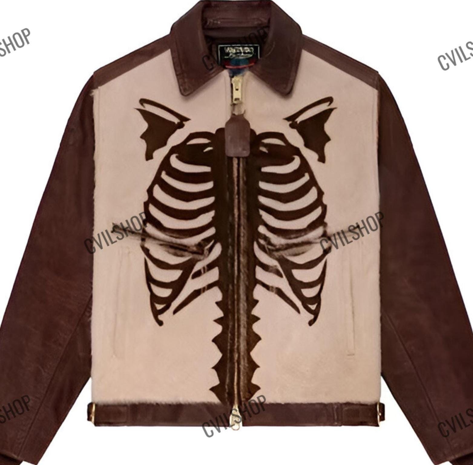 Vanson Skeleton Leather Jacket - Etsy