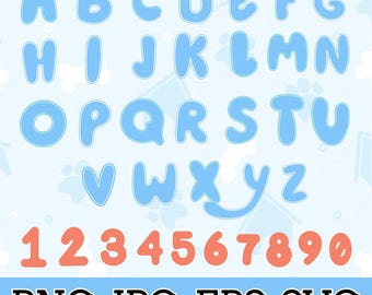 Bundle de polices de l'alphabet dessin animé SVG, lettres du nom des enfants PNG (téléchargement instantané)