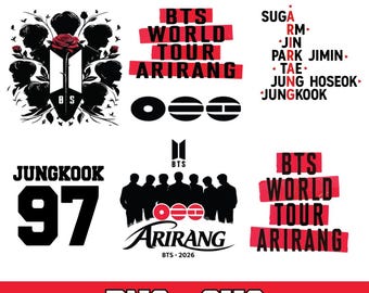 Bundle PNG SVG inspiré de la Kpop, dessins de fans de musique coréenne, graphismes de Style tournée de concerts, fichiers coupés Fan Art esthétiques