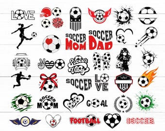 Soccer SVG PNG Bundle | Football Clipart | Sports Silhouette Cut Files | Digital Download