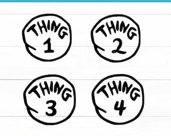 Thing 1 Thing 2 PNG Bundle – Kids Cartoon Clipart (Digital Download)