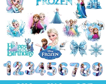 Bundle Princesse des glaces SVG PNG, Clipart Reine des neiges, personnages de l'hiver (téléchargement numérique)
