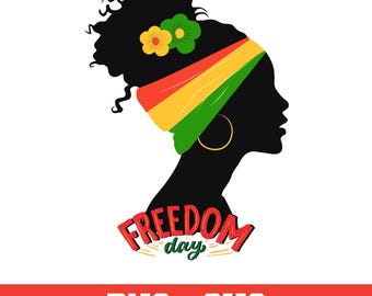 Juneteenth Freedom Day PNG SVG, svart kvinna firande design, Afro Queen skjorta grafik, svart historia sublimering, Cricut digital nedladdning