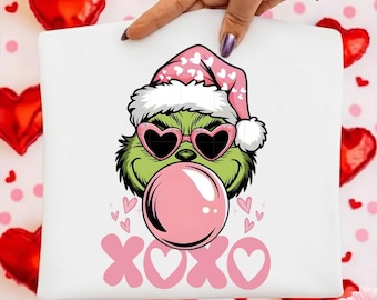 Bulle verte des Fêtes, personnage XOXO PNG | Art bulle drôle de Noël | Clipart hiver | Téléchargement numérique