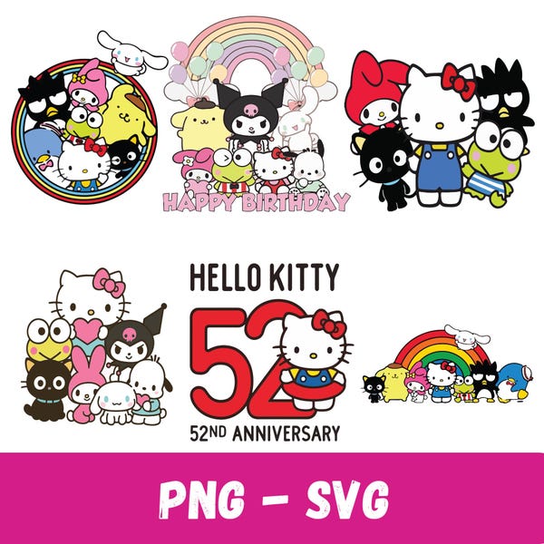 Kawaii Cat Clipart | Animal Friends PNG SVG Bundle (Digital Download)