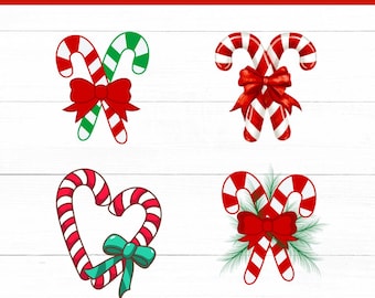 Clipart SVG Noël canne en bonbon | Motifs des Fêtes (fichiers PNG)