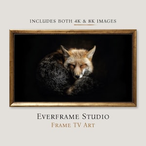 Marco de retrato de zorro para TV, arte 4K 8K / Dark Academia, decoración moderna de estilo rústico