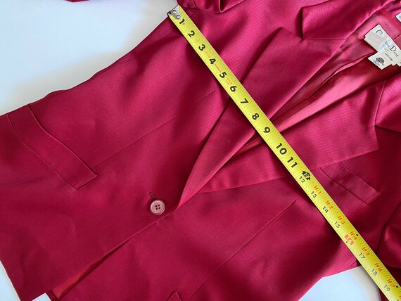 Vintage Christian Dior Suit Dark Red One Button B… - image 7