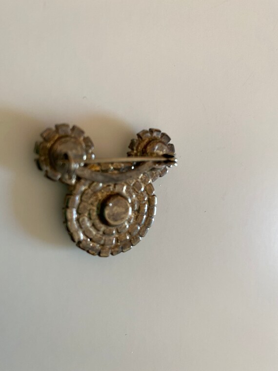 Vintage Rhinestone Mickey Mouse Shape Pin Brooch - image 6