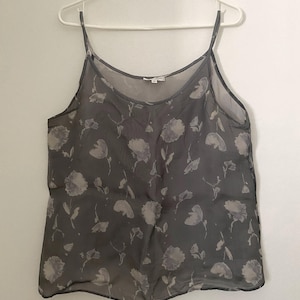 VTG Giorgio Armani Floral Silk Cami Tank Size 14