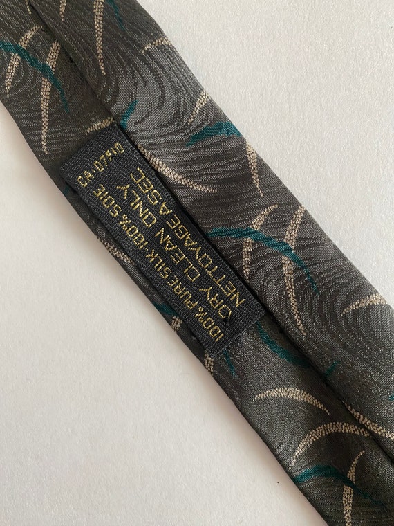 Vintage Giorgio Armani Silk Green Design Tie - image 3