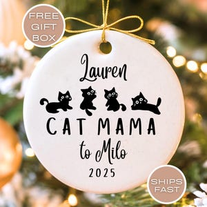 Cat christmas ornament cat mom ornament for cat mom first christmas cat ornament cat lover ornament cat mom gifts personalized new cat mom