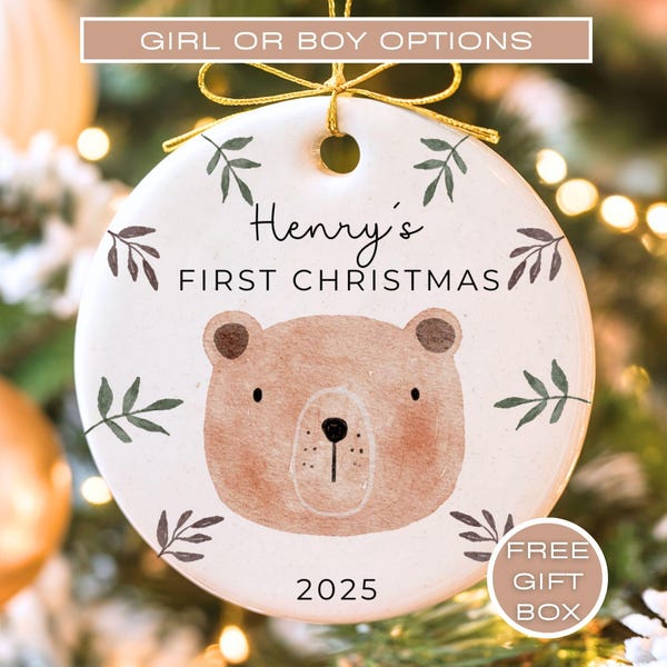 Baby's First Christmas Ornament: Personalized Ceramic Keepsake