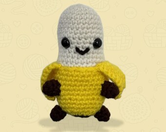 Virkad bananplysch: Handgjord amigurumi-fruktleksak