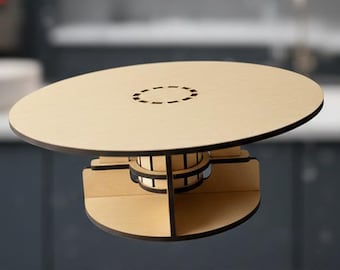 Rotating Cake Stand/ SVG Laser Cut File / 5.5mm and 6mm MDF / Digital Plans / Glow Forge 600x400mm / Ready-to-cut files